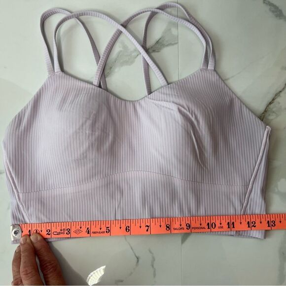 Lululemon Pink Haze Ribbed Longline Light Support Bra - Picture 6 of 8